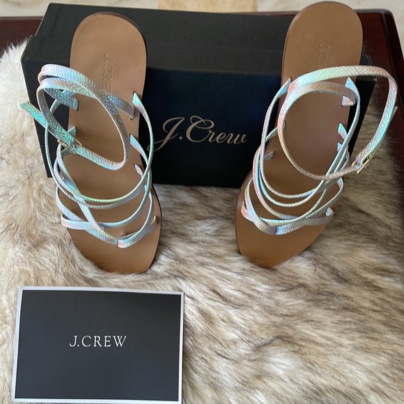 J CREW - Women's Clara Iridescent Sandals - Gently used - Sized 7 1/2 - Picture 4 of 9